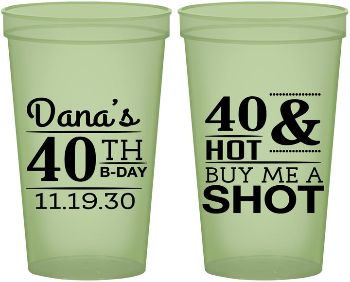 Custom Birthday 22 oz Glow In The Dark Cups - 40th | 20086