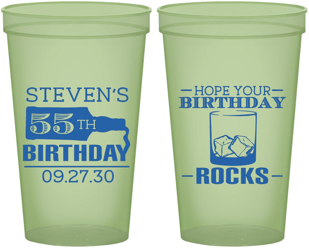 Custom Birthday 22 oz Glow In The Dark Cups - 55th | 20090