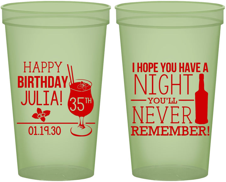 Custom Birthday 22 oz Glow In The Dark Cups - 35th | 20092