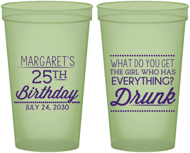 Custom Birthday 22 oz Glow In The Dark Cups - 25th | 20093