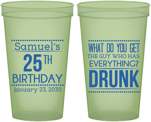 Custom Birthday 22 oz Glow In The Dark Cups - 25th | 20094