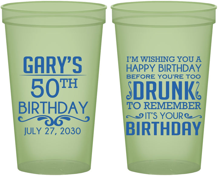 Custom Birthday 22 oz Glow In The Dark Cups - 50th | 20095