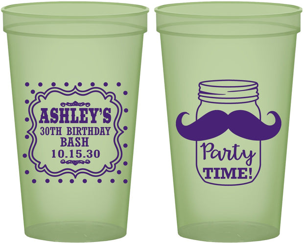 Custom Birthday 22 oz Glow In The Dark Cups - 20th | 20096