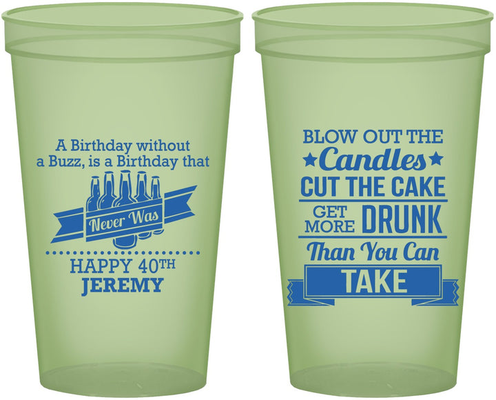 Custom Birthday 22 oz Glow In The Dark Cups - 40th | 20101