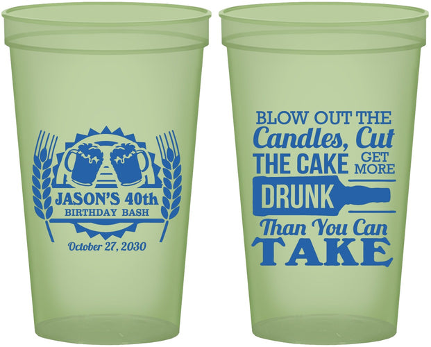 Custom Birthday 22 oz Glow In The Dark Cups - 40th | 20103