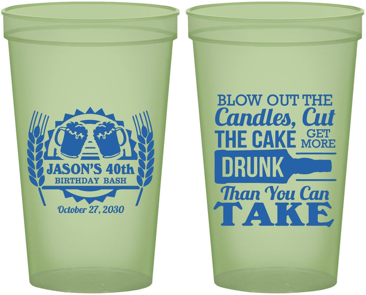 Custom Birthday 22 oz Glow In The Dark Cups - 40th | 20103