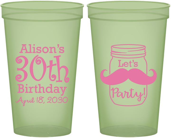 Custom Birthday 22 oz Glow In The Dark Cups - 30th | 20104