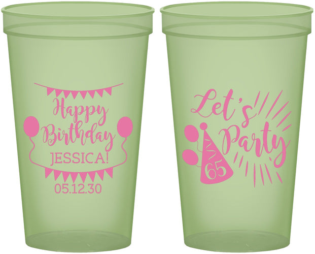Custom Birthday 22 oz Glow In The Dark Cups - 65th | 20105