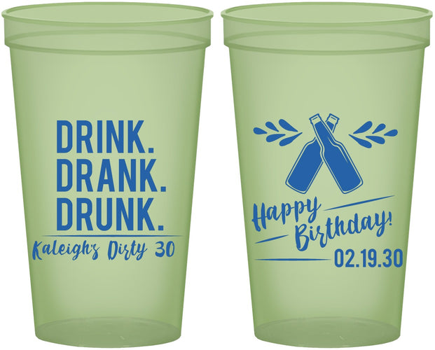 Custom Birthday 22 oz Glow In The Dark Cups - 30th Dirty | 20110