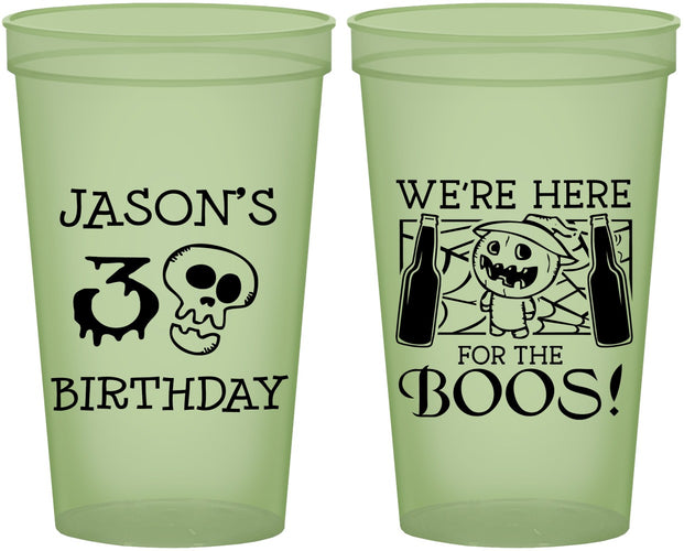 Custom Birthday 22 oz Glow In The Dark Cups - 30th Halloween | 20112