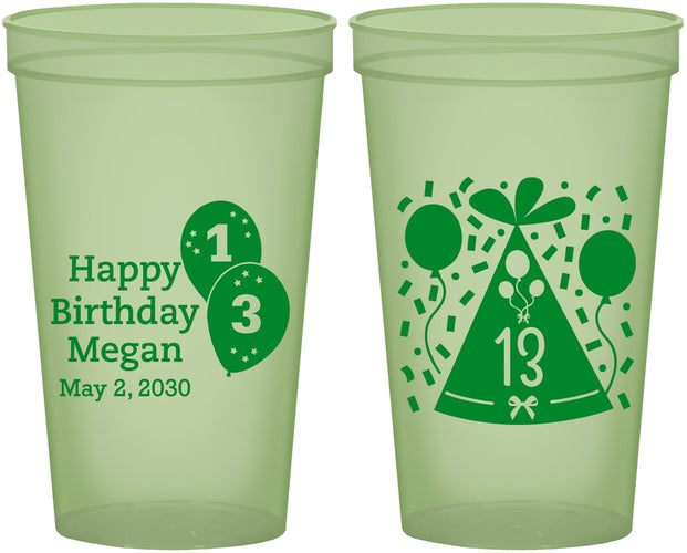 Custom Birthday 22 oz Glow In The Dark Cups - 13th | 20115