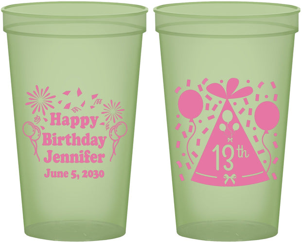 Custom Birthday 22 oz Glow In The Dark Cups - 13th | 20116