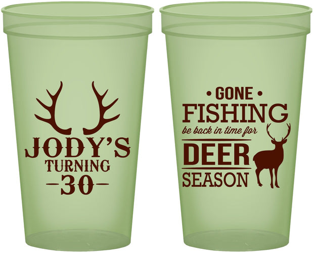 Custom Birthday 22 oz Glow In The Dark Cups - 30th Deer Season | 20127