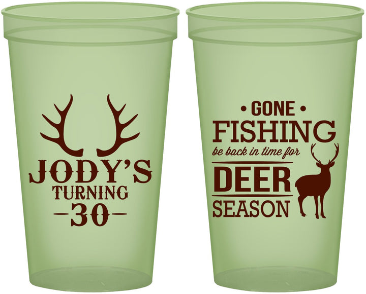 Custom Birthday 22 oz Glow In The Dark Cups - 30th Deer Season | 20127