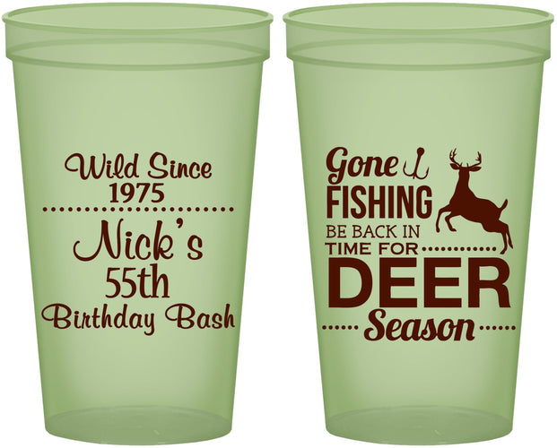 Custom Birthday 22 oz Glow In The Dark Cups - 55th Gone Fishing | 20128