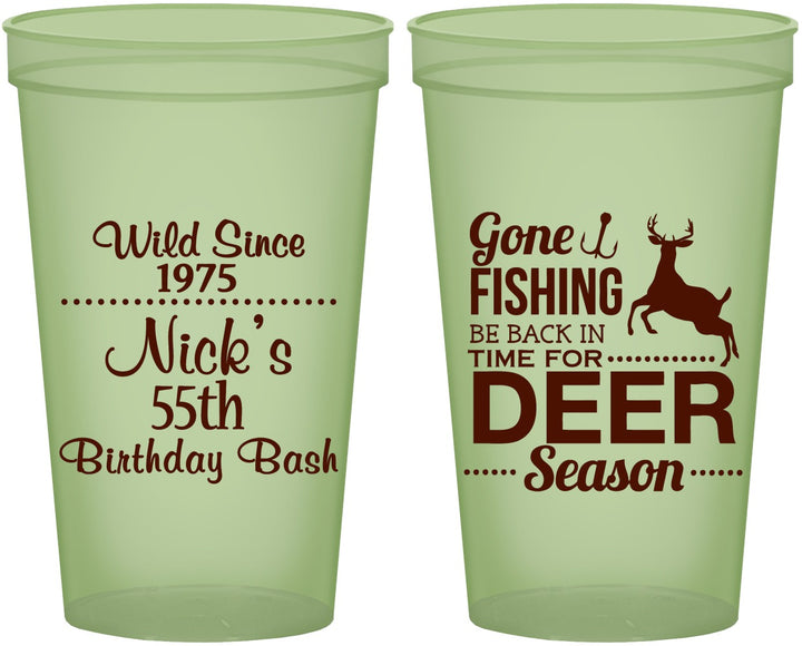Custom Birthday 22 oz Glow In The Dark Cups - 55th Gone Fishing | 20128