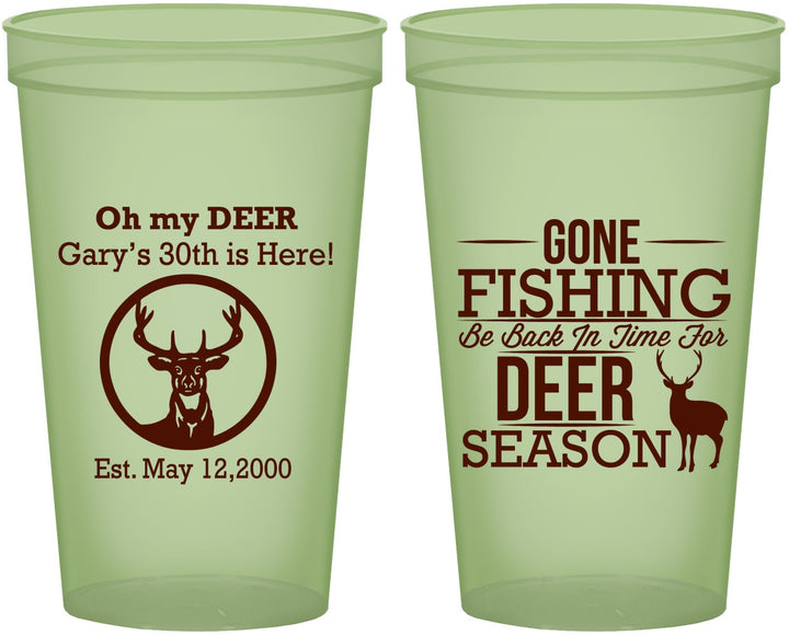 Custom Birthday 22 oz Glow In The Dark Cups - 30th Deer Season | 20129
