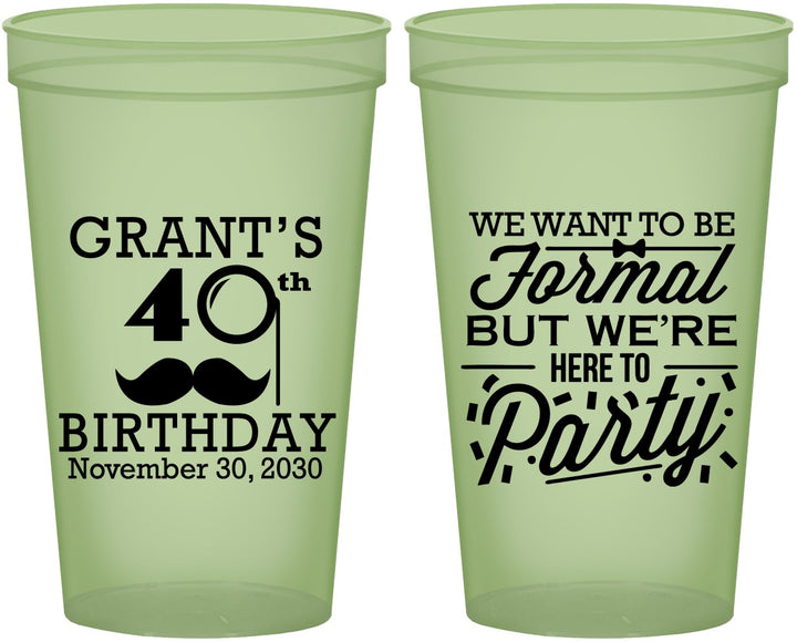 Custom Birthday 22 oz Glow In The Dark Cups - 40th | 20130