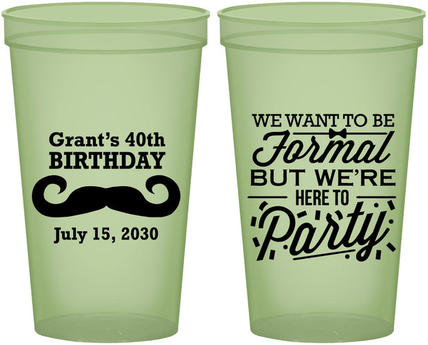 Custom Birthday 22 oz Glow In The Dark Cups - 40th | 20131
