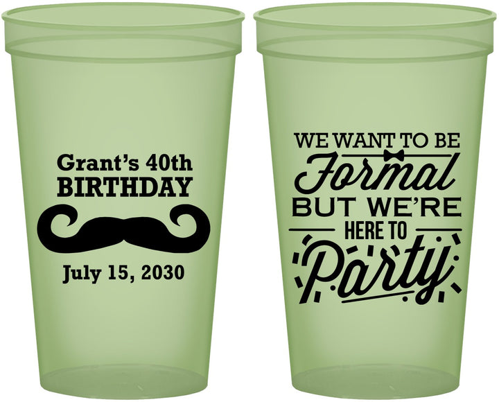 Custom Birthday 22 oz Glow In The Dark Cups - 40th | 20131