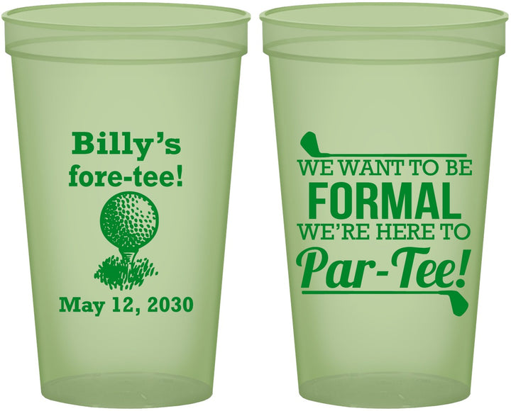 Custom Birthday 22 oz Glow In The Dark Cups - 40th Golf | 20134