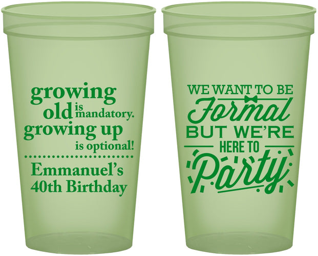 Custom Birthday 22 oz Glow In The Dark Cups - 40th | 20135