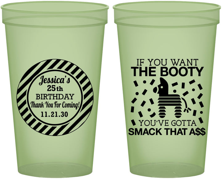 Custom Birthday 22 oz Glow In The Dark Cups - 25th Smack Ass | 20138