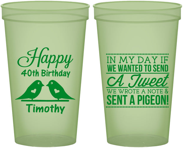 Custom Birthday 22 oz Glow In The Dark Cups - 40th | 20139