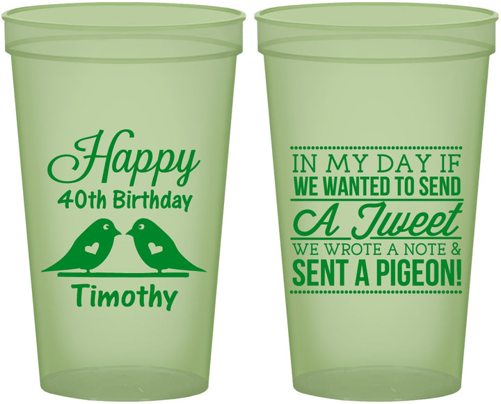 Custom Birthday 22 oz Glow In The Dark Cups - 40th | 20139