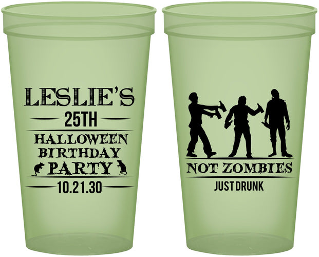 Custom Birthday 22 oz Glow In The Dark Cups - 25th Halloween | 20143