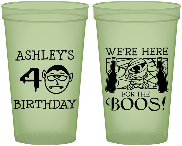 Custom Birthday 22 oz Glow In The Dark Cups - 40th Halloween | 20145