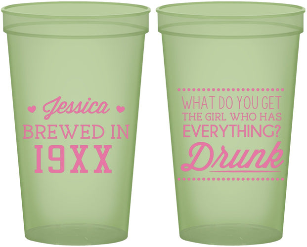 Custom Birthday 22 oz Glow In The Dark Cups - Drunk | 20147