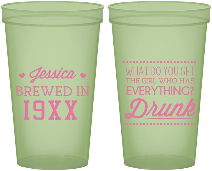 Custom Birthday 22 oz Glow In The Dark Cups - Drunk | 20147