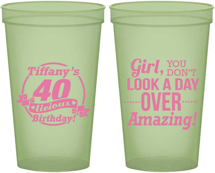 Custom Birthday 22 oz Glow In The Dark Cups - 40th | 20153