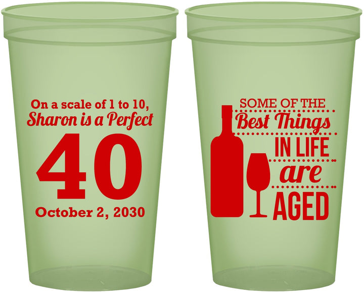 Custom Birthday 22 oz Glow In The Dark Cups - 40th Wine | 20155