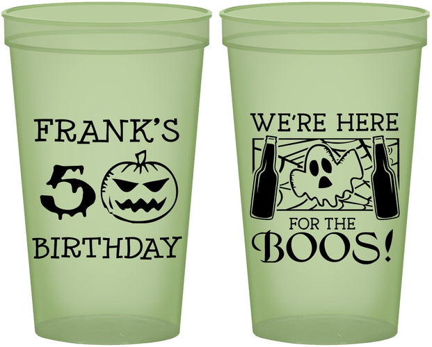 Custom Birthday 22 oz Glow In The Dark Cups - 50th Halloween | 20157