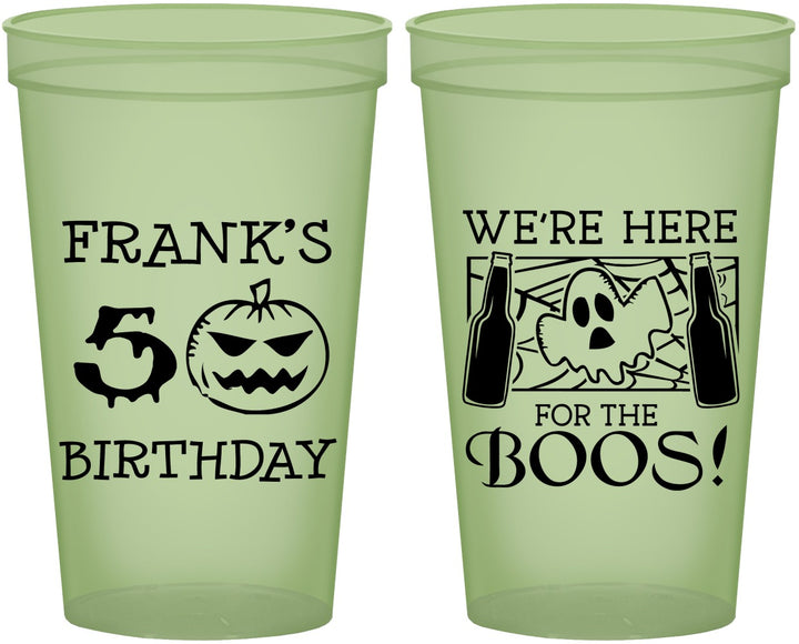 Custom Birthday 22 oz Glow In The Dark Cups - 50th Halloween | 20157