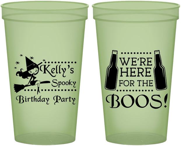 Custom Birthday 22 oz Glow In The Dark Cups - Halloween Spooky Boos | 20158