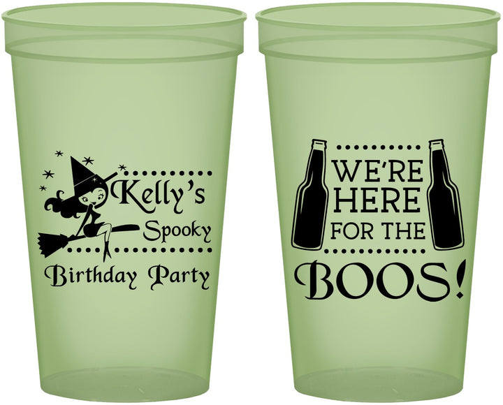 Custom Birthday 22 oz Glow In The Dark Cups - Halloween Spooky Boos | 20158