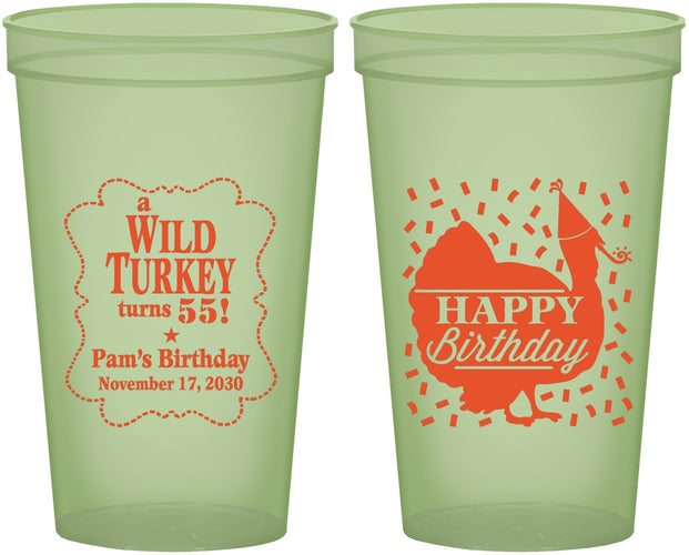 Custom Birthday 22 oz Glow In The Dark Cups - 55th Wild Turkey | 20159