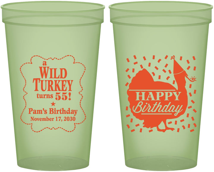 Custom Birthday 22 oz Glow In The Dark Cups - 55th Wild Turkey | 20159
