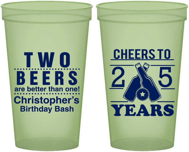 Custom Birthday 22 oz Glow In The Dark Cups - Cheers To 25 Years | 20163