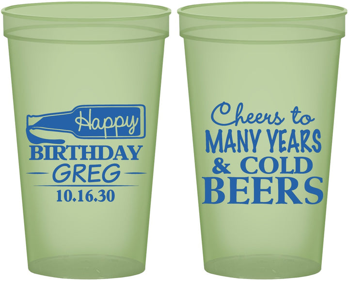 Custom Birthday 22 oz Glow In The Dark Cups - Cheers To Many Years | 20167