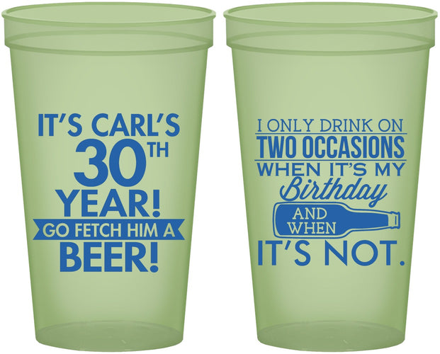 Custom Birthday 22 oz Glow In The Dark Cups - 30th | 20170
