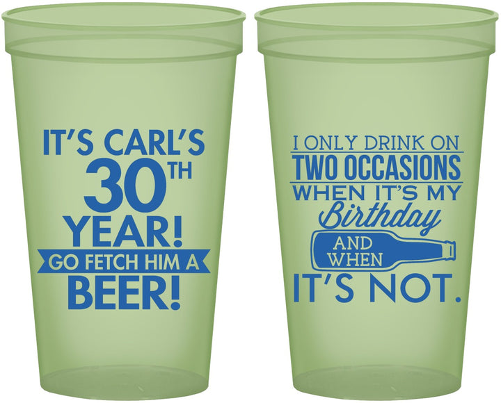 Custom Birthday 22 oz Glow In The Dark Cups - 30th | 20170