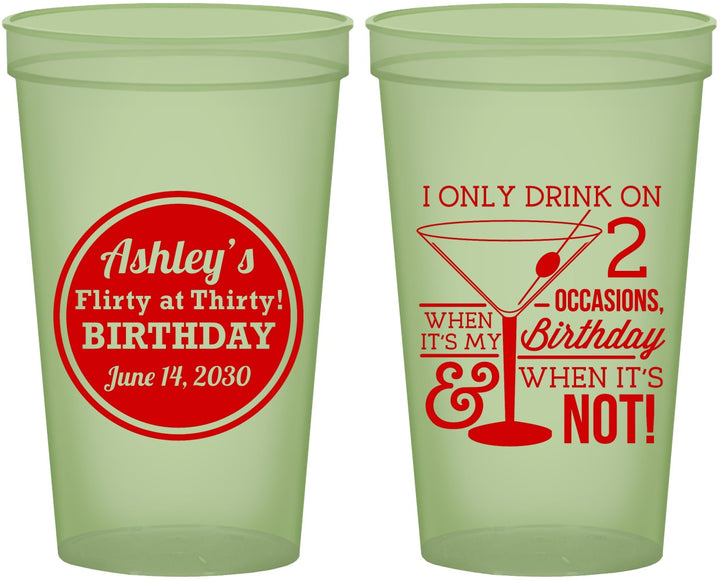Custom Birthday 22 oz Glow In The Dark Cups - 30th | 20172