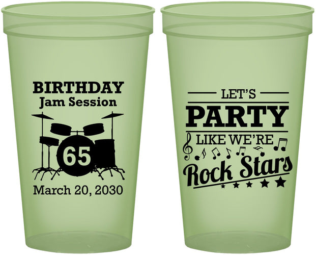 Custom Birthday 22 oz Glow In The Dark Cups - 65th Rock Star | 20175