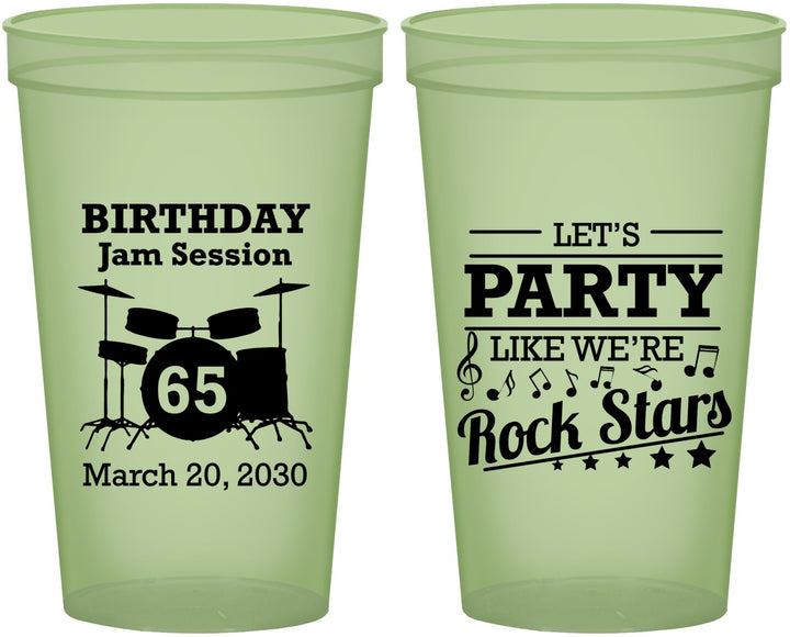 Custom Birthday 22 oz Glow In The Dark Cups - 65th Rock Star | 20175