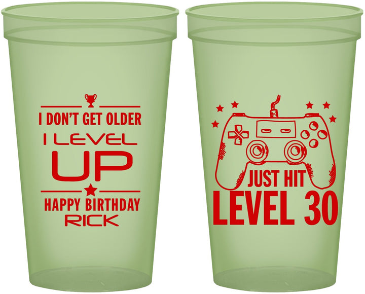 Custom Birthday 22 oz Glow In The Dark Cups - 30th Video Games | 20179
