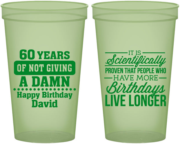 Custom Birthday 22 oz Glow In The Dark Cups - 60th | 20180